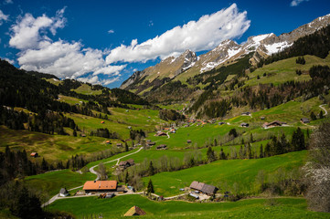 Fototapeta na wymiar wonderful idyllic valley in Switzerland