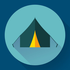 Tourist tent. Single icon. Vector illustration