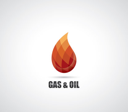 Symbol of gas and oil - drop made of geometric elements