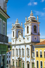 Pelourinho Salvador da Bahia Brazil historic colonial church architecture of the Church of Our Lady...