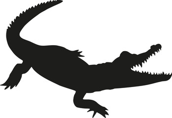 Naklejka premium Alligator Silhouette