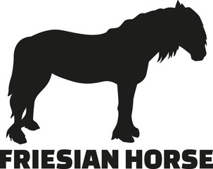 Fototapeta na wymiar Friesian horse with name