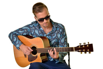 Obraz premium guitariste isolé