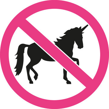 Fototapeta Unicorns forbidden ban sign