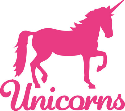 Unicorn with word unicorn
