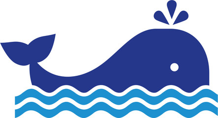 Whale icon spray water