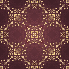 Vintage seamless golden texture on a vinous.