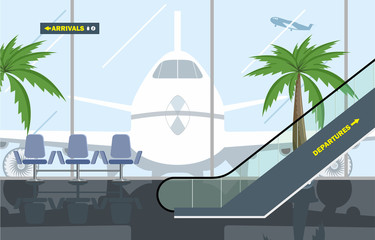 Vector illustration. Hall Airport