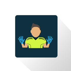 Color football goalkeeper icon
