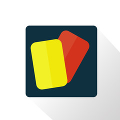 red and yellow football cards icon