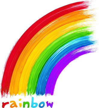 Acrylic painted rainbow, vector image