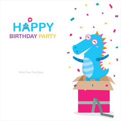 Cute Monster Invitation Birthday Card