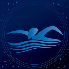 Man Swimming in the Water Icon (Vector Art)