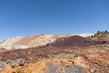 paisajes del enclave minero de Río tinto en la provincia de Huelva, Andalucía