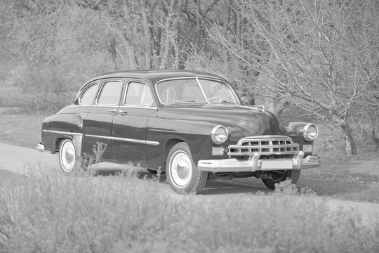 TALLINN, ESTONIA - MAY 16, 2014: a Soviet retro limousine GAZ-12 ZIM