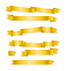 Fototapeta premium various golden banner ribbons set
