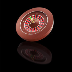 Casino Roulette on a black background.