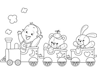 Coloring Page Baby Toy Train