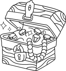 Coloring Page Treasure Chest