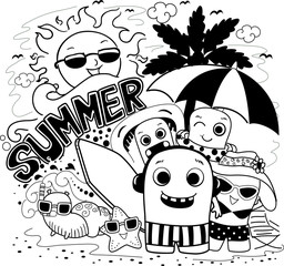 Doodle Monster Summer