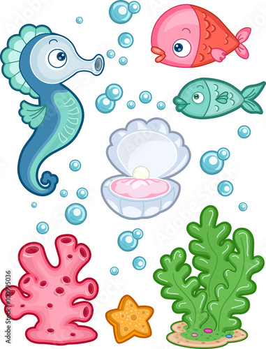"Underwater Design Elements" Stock image and royalty-free vector files