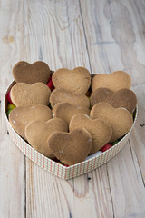 Glazed cookies on Valentine's day. From above