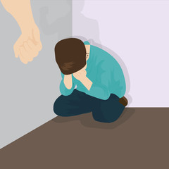 child abuse violence bullying kids in corner
