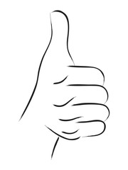 Thumbs Up Line Art
