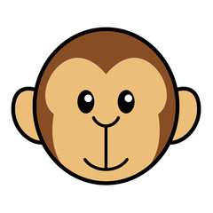 Simple Cartoon Of A Cute Monkey