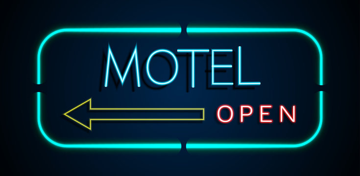 Background of neon signs hotel