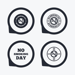 No smoking day icons. Against cigarettes.