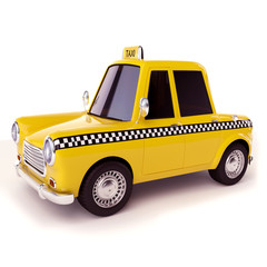 Cartoon yellow taxi