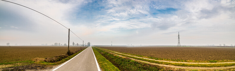 A dirt road in the countryside