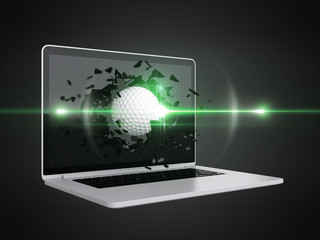 golf ball destroy laptop