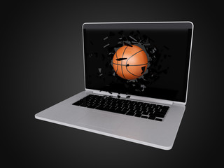 basketball destroy laptop