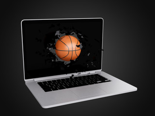 basketball destroy laptop