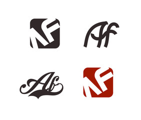 Af initial logo company set. vector
