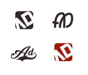 Ad initial logo company set. vector