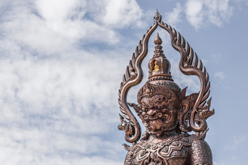 Fototapeta na wymiar The Thai style giant at the Temple of Emerald Buddha