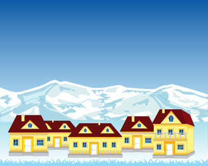 Village misplaced in mountain