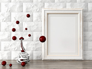 Empty modern style frame, 3D render