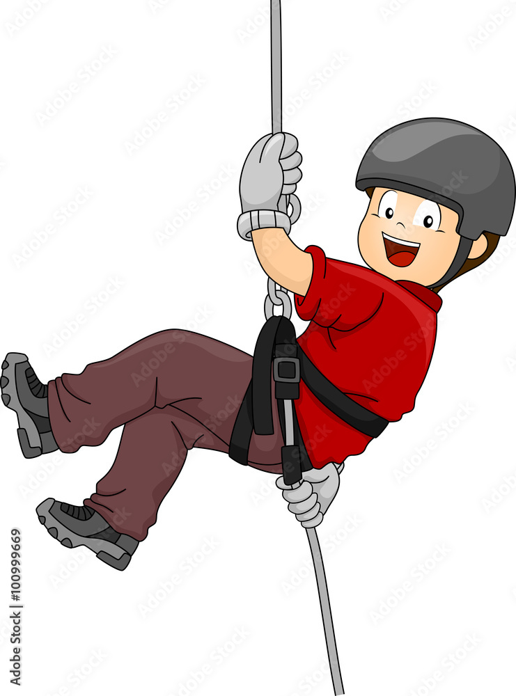 Canvas Prints rappelling boy