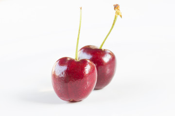 Cherry on white background.