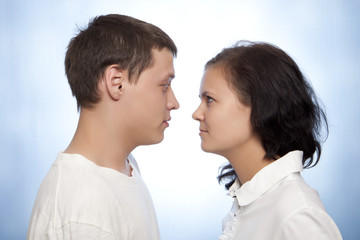 Young couple quarreling