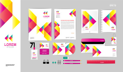 corporate identity template for your business includes CD Cover, Business Card, folder, ruler, Envelope and Letter Head Designs C