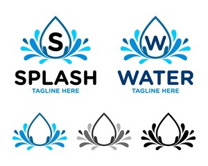 Fototapeta na wymiar water splash emblem logo template