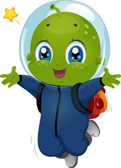 Alien Boy Kid Happy Jump