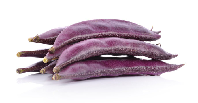 Purple Sugar Pea on white background