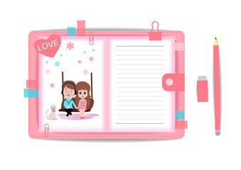 love boy and girl with note book 7