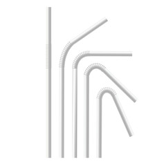 White Drinking Straws Set. Vector